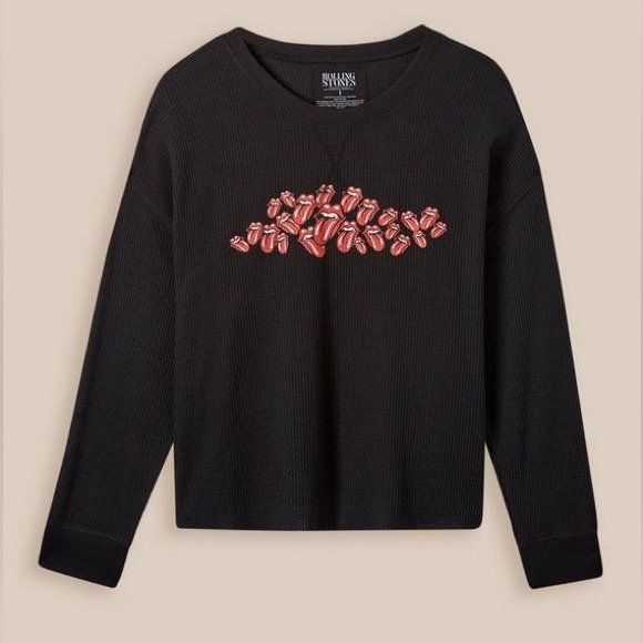 Torrid Rolling Stones Waffle Crop Long Sleeve Tee NWT - Picture 5 of 8